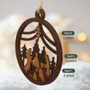 Yelsky Jesus Christmas Decorations, Nativity Ornaments, 2pcs Circle Nativity Set, Wooden Christma Ornaments-Christian Decor, Christmas Crafts for Kids Family Friends Christian Religious Tree Ornaments