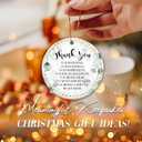 2 x Thank You Gift Ornament 2025 Appreciation Gift for Teacher, Mentor, Friend, or Coworker, Elegant Eucalyptus Keepsake with Inspirational Message, Gratitude Ornament for Christmas