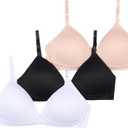 Tahari Womens 3-Pack Molded Wireless Bras (Nude, Black, White)