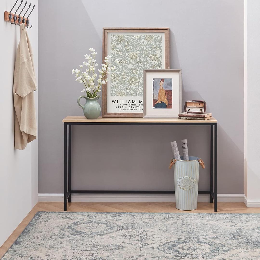 Lifewit 39.4 Inch Console Table Narrow Sofa Table with Metal Frame for Living Room Industrial Entryway Table for Hallway, Entrance, Office, Corridor, Behind Sofa, Grey Oak