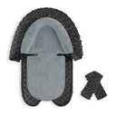 Infant Car Seat Insert, HNHUAMING Baby Car Seat Head & Body Support with 2 Straps Pads, Ultra Soft Newborn Preemie Carseat Insert Cushion for Girls Boys, Fits Car Seat, Stroller, Swing, Bouncer, Black