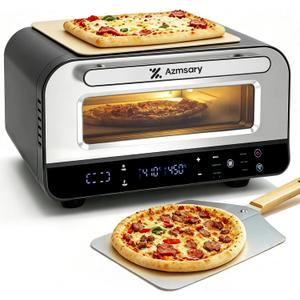 Electric Pizza Oven – 6 Programs, Max 840°F, Suitable for 12 inch Pizzas, 5-in-1 Multifunction: Pizza, Bake, Proof, Broil, and Warm – Includes Pizza Stone and Pizza Peel, Large