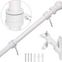 NELXINJO 6FT Stainless Steel Flag Pole Kit with Bracket for Outside House | Outdoor Mounting for 3x5 American Flag (Without Flag, White)