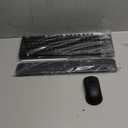 Wireless Keyboard and Mouse Backlit - Typewriter Keyboard with Magnetic Wrist Rest, Retro Round Keycaps, Light Up Letters, 2.4GHz Cordless Combo for Mac, Windows, PC, Laptop, Trueque [Upgraded] (Black)