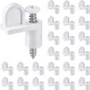 Blulu 24 Pack 3/8 in Nylon Window Screen Clip with Screws Offset Clips for Fastens Storm Window, Storm Panels, Screen Door Clips (White)