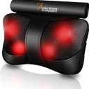 VIKTOR JURGEN Mothers Day Back Massager Kneading for Neck, Shoulder and Foot, Shiatsu Massage Pillow with Heat, Relaxation Gifts for Women/Men/Dad/Mom/Christmas/Fathers Day (Bright Black)