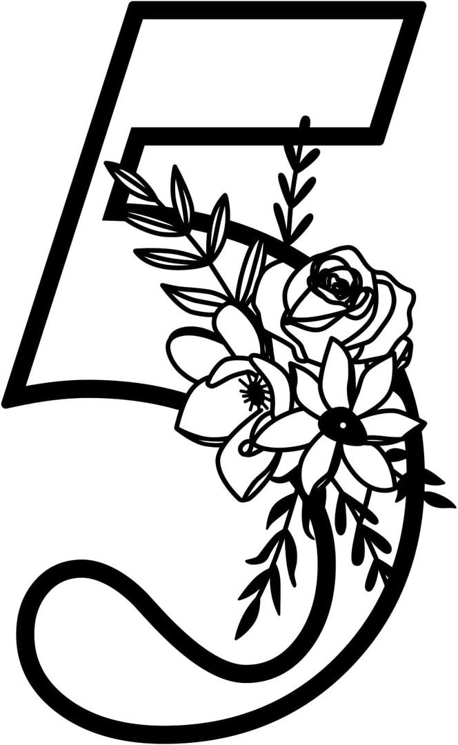 12 Inch House Numbers Metal Wall Decor, Floating House Numbers, Rustic Flower House Address Number Metal Signs, Large Number Address Plaque Wall Hanging Decoration for Home Yard Garden Outdoor (5)
