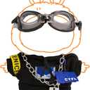 2 x Doll Clothes for 17cm Doll Dress Up, 2-4 Piece Cute Outfit Accessories Set (Cool Black Hoodies)