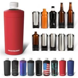 Frost Buddy Universal Buddy XL Can Cooler Fits 12-ounce, 16-ounce, 20-ounce, and 24-ounce Cans and Bottles - Keep Your Drinks Refreshingly Chilled for over 12 hours (Crimson)
