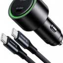 [Esoulk] 145W Fast USB C Car Charger, Dual PD Car Charger Adapter with 100W + 45W Ports, Cigarette Lighter USB Charger for iPhone, Samsung, Laptop