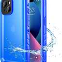 SPORTLINK Compatible with iPhone 13 Waterproof Case - Full Body Shockproof Dustproof Phone Screen Protector Rugged Waterproof Case for iPhone 13 6.1 Inches Blue