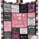 Christian Gifts for Women Blanket, Inspirational Religious Birthday Gifts, Baptism Confirmation Gifts for Girls, I Am a Child of God Blankets, Bible Verse Blanket 60"x50"