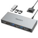 Unitek KVM Switch 2 Monitors 2 Computers DisplayPort, Dual Monitor DisplayPort KVM Switch 4K 60Hz with 4 USB 3.0 Ports for Keyboard Mouse Hard Drives Printer, Home Office Gaming, Grey