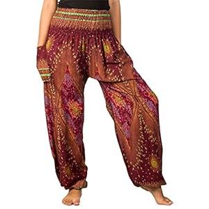 LOFBAZ Harem Pants for Women Yoga Boho Hippie Clothing Bohemian Palazzo Beach Maternity Pajama Gypsy Indian Travel Clothes Floral 1 Maroon M