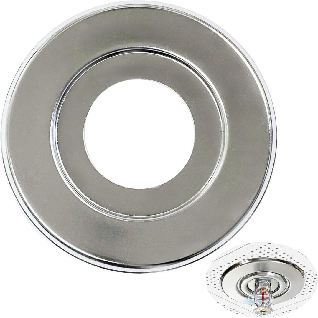 Extension Trim Ring for Recessed Fire Sprinkler Escutcheons - Chrome Oops Ring Cover Holes Up to 5 Inches when Paired with Recessed Escutcheon - Covers Miscuts, Damaged Drywall Around Sprinkler Heads (1 Pack)