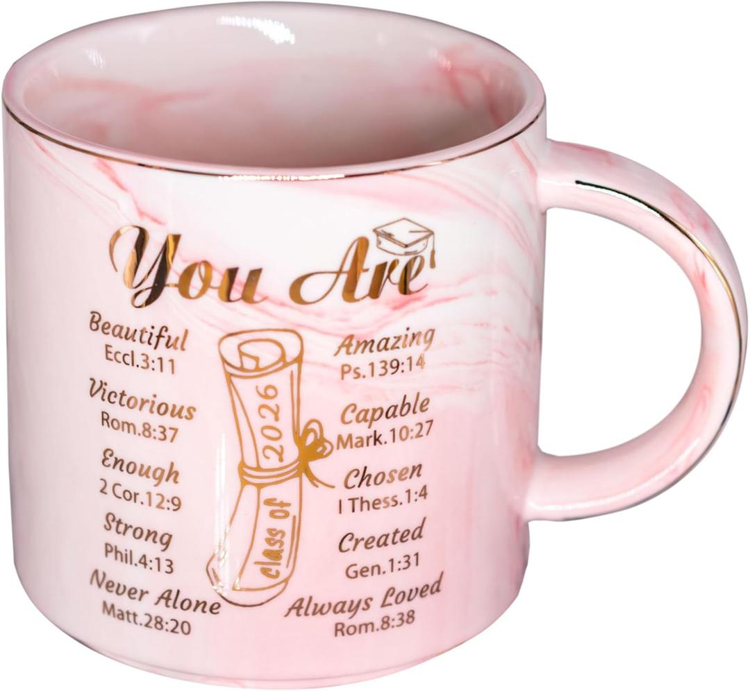 Religious Graduation Gifts for Her Women Daughter Sister Bestie - Cute Class of 2026 Mug - Novelty Senior Night Birthday Christian Christmas Gits for College Master Phd 2026