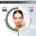Makeup Mirror with Lights, 9" Large Magnifying Mirror with 1X/10X, 360°Rotation Vanity Mirror, 3 Color Brightness Adjustable Light Up 5000mAh Rechargeable, Double-Sided, Gift for Women