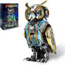 Mechanical Owl Building Set, Mechanical owl Model Collection Toy, Compatible with LEGO for Adults, Rotatable Building Blocks with Light, STEM Construction Toy Gift for Age 12+, 1296 Pieces
