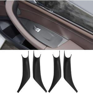 4PCS Car Door Pull Cover Fit for BMW X3 G01 2018-2023, X4 G02 2019-2024 Interior Door Handle Protective Decorate Covers 20i 30i 30e (Black)