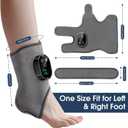 Cordless Foot & Ankle Massager with Heating Pad - 3 Massage & 6 Heat Modes for Pain Relief, Neuropathy, Plantar Fasciitis & Improved Circulation, Rechargeable, Gray