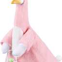 Easter Bunny Goose Outfit for 23" Porch Goose Holiday Pink Bunny Costume with White Basket Easter Party Outdoor Garden Patio Yard Lawn Art Decoration