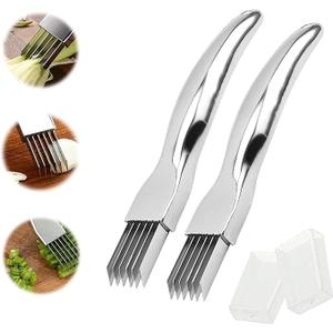 2 Packs Shred Silk the Knife, 2026 New ShredKnife Shred Silk the Knife Stainless SteelChopped Green Onion Knife Onion Slicer Thin Multifunctional Vegetable