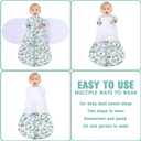BSTOPPT Newborn Sleep Sack Baby Swaddle,3-6 Months,3-Way Adjustable Wearable Blanket,100% Rayon Cotton Swaddling Sleeping Bag TOG 0.5 Banana&Leaf