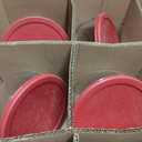 Anchor Hocking SnugFitTM Round Food Storage Containers with Lids (4-Piece, 7-cup, Red, oven-safe)