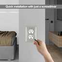 Metal Wall Plate for Electrical Outlets, Decorative Brushed Nickel Switch Plates Outlet Cover, Light Switch Cover Plate, 1-Gang Wall Plates (Duplex Outlet, 6 Pack)