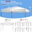 10×10 Canopy Replacement Top, Pop Up Canopy Replacement Tent Cover for Straight Leg Frame, Waterproof Canopy Top Cover for Garden Patio Camping (Top Only)(Grayish White)