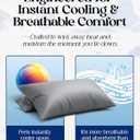 Cooling Pillow Cases for Hot Sleepers, 2 Pack Standard Size Cool Pillow Case Cover with Durable Zipper, Silky Soft & Stays Cool All Night, Gentle on Hair & Skin (Dark Grey)