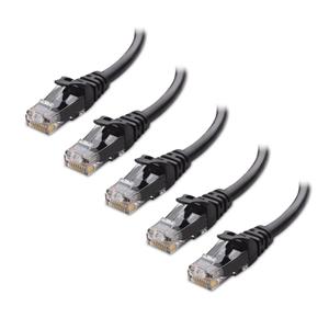 Cable Matters 10Gbps 5-Pack Snagless Short Cat 6 Ethernet Cable - 2ft, Cat 6 Cable, Cat6 Cord, Ethernet Cord, Black