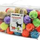 Squeaky Tennis Balls for Dogs - Bulk 50 Pack 2.5'' Durable Non-Toxic Outdoor Dog Toys Balls with Mesh Bag, SGS Certified, Colorful Fetch Toys, Medium Large Breeds (Squeaky - 6 Colors)