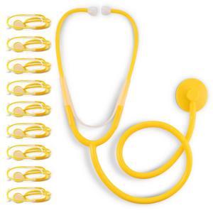 PrimaCare DS-9294 Disposable Stethoscope with Sound Sensitive Chestpiece and 22" PVC Tubing, Yellow, Pack of 10