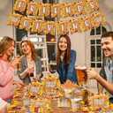 Friendsgiving Party Decorations 142pcs Friendsgiving Theme Tableware Thanksgiving Turkey Maple Leaves Disposable Paper Plates,Napkins,Tablecloth for Fall Autumn Party Supplies