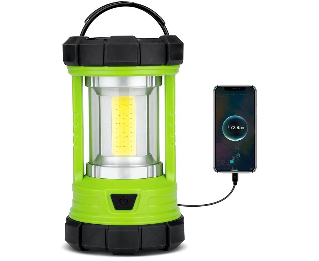 Camping Lantern 3000LM, LED Lanterns for Power Outages with 4400mAh Phone Charger, Impact-Resistant Rechargeable Lantern, 5 Light Modes Waterproof Lantern for Hurricane Emergency(Pale Green)