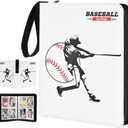 ProCase 4-Pocket Baseball Card Binder Fits 440 Cards, Sport Trading Card Album Book with 55 Sleeves for Baseball Colletible Card Holder -Medium (White)