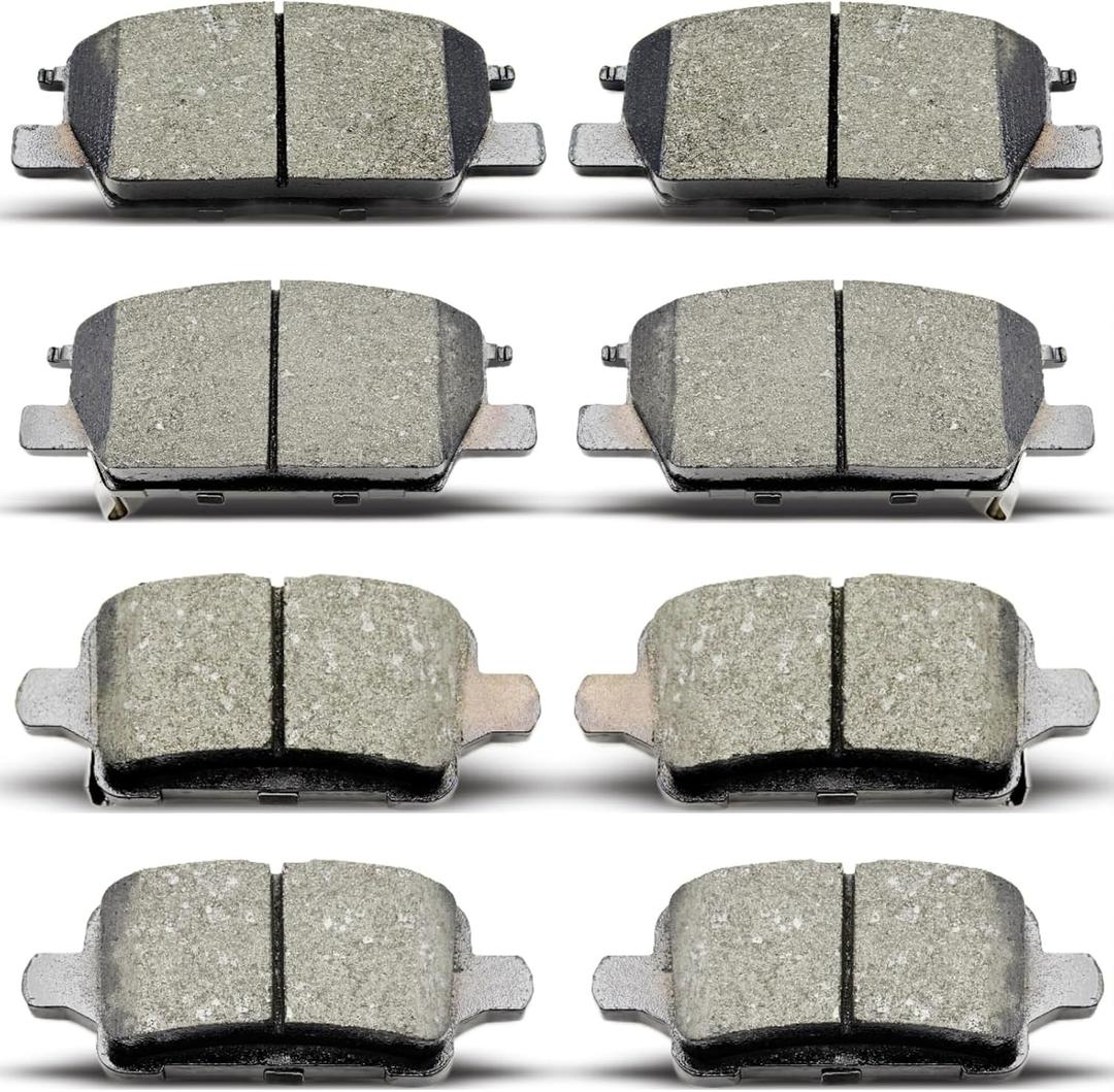 D1913 D1915 Front Rear Ceramic Brake Pads Set Fit For Buick LaCrosse,For Chevrolet Equinox,For Chevrolet Malibu,For GMC Terrain (8 pcs)