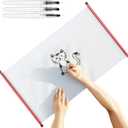 ForraFun Reusable Water Drawing Writing Cloth Canvas Paint Board with 3 Pcs Brushes 27 x 16 Inches Chinese Calligraphy Mat Water Canvas Paint for Calligraphy Meditation Practice Gifts