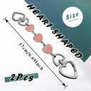 6 x Heart Shape Purse Chain Strap Extender,Crossbody Shoulder Bag Metal Chain Strap Extender (Black-White-Black 17cm)