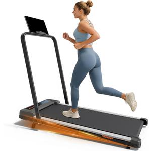 Walking Pad with Incline and Handle Bar, 2.5 HP Quiet Walking Pad Treadmill with 265 LBS Capacity, Portable Under Desk Treadmill, Foldable Treadmills for Home Office