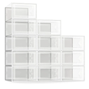 SEE SPRING 12 Pack Shoe Storage Box, Clear Plastic Stackable Shoe Organizer for Closet, Space Saving Foldable Shoe Rack Sneaker Container Bin Holder