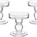 Glass Candle Holders for Pillar Candle, Unity Candle Holder Set of 3 for Wedding Ceremony Set, Candlestick Holder for Table or Home Decoration