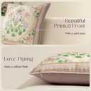 Spring Floral Block Print Pillow Cover, Euro Shams Decorative Lavender Pillow Covers 18x18 for Couch Sofa Bed Living Room, Purple Bloom