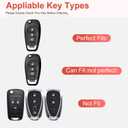 for Chevy Key Fob Cover with Keychain, Pink Genuine Leather Crystal Key Case Protection Shell Compatible with Chevrolet