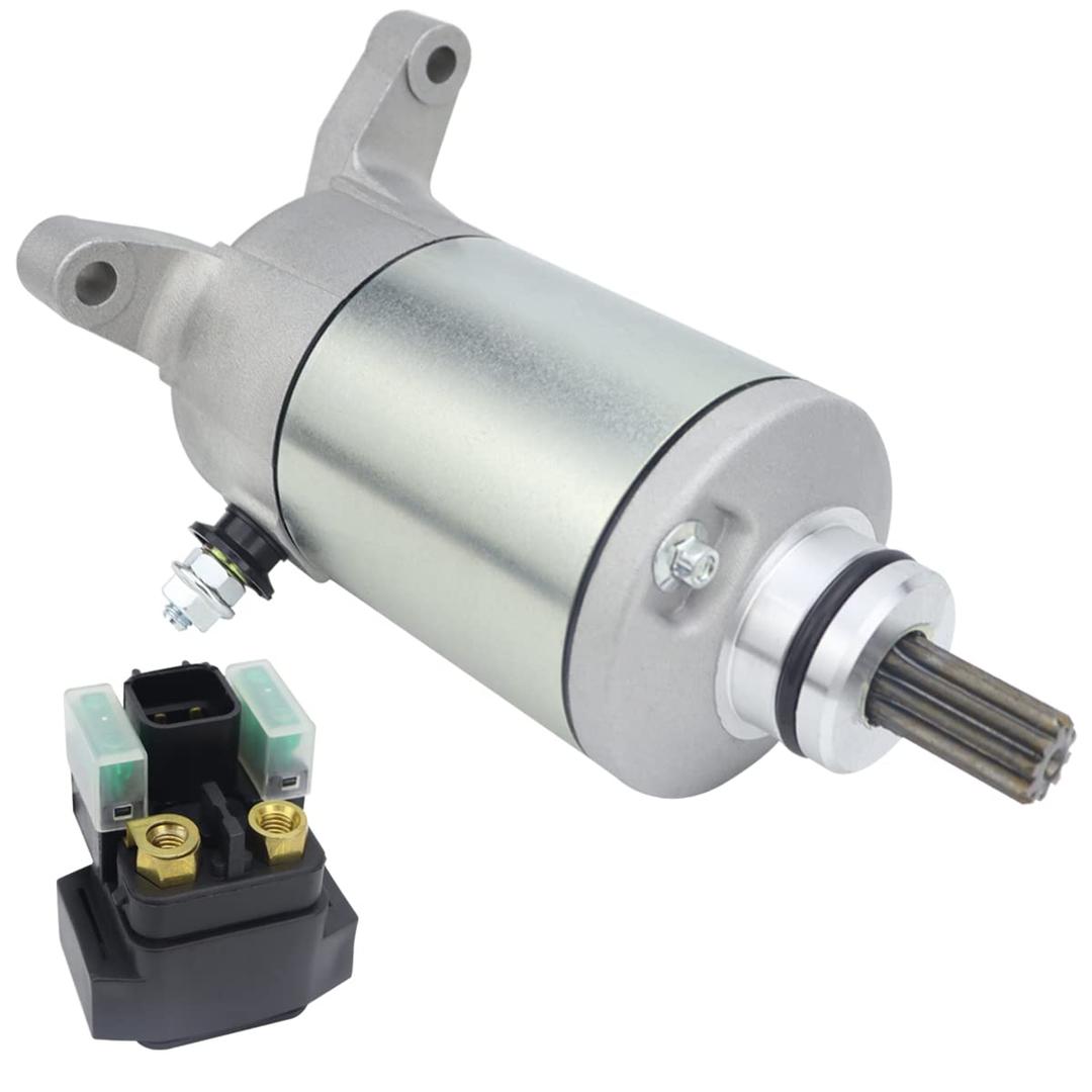 Starter & Relay for Suzuki Ozark 250 LT-F250 2002-2014| QuadSport LT-Z250 2004-2009, 31100-02C10 18808, Ozark 250 Starter QuadSport