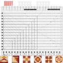 17-3/4 "x 22" Slotted Quilting Ruler, Life Time Support Sewing Rulers, Particularly Precise & Not Easy to Break Acrylic, Non-Slip Quilting Suplies for Fabric Strip and Patchwork