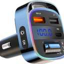 Bluetooth 5.4 FM Transmitter Car Adapter, 54W PD & QC3.0 USB Charger, Handsfree Calling Wireless Radio Receiver, Bluetooth Adapter for Car Music Player, Support USB Drive