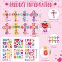 48 Set Religious Valentines Craft Kit DIY Christian Cross Crafts Sticker Romantic Make Your Own Jesus Ornament for Valentines Day VBS Art Project Home Party Activity