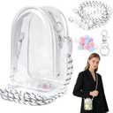 Protective Case for Plush Doll, Clear Hanging Display Cases for 17/15cm Plush DollCrossbody Doll Storage Bag for Collectibles Building Block Storage BagTransparent7.5 x 4.7 x 2.75 in